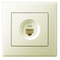 Розетка компьютерная Lezard Lesya, крем (705-0303-139)